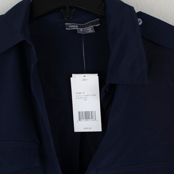 NEW VINCE Patch Pocket Long Sleeve Silk Blouse - Work to Dinner, Small - Picture 4 of 11